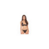 Ensemble 2 pièces noires avec soutien-gorge à armatures et string dentelle 